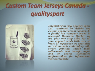 Custom Team Jerseys Canada - qualitysport