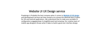 Website UI UX Design service