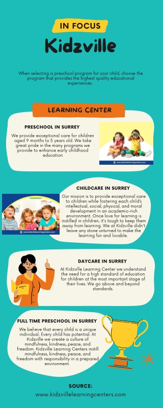 Professional Daycare and Preschool services - Infographics - Kidzville