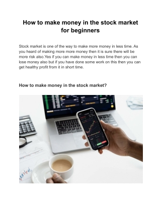How to Make Money in the Stock Market for Beginners