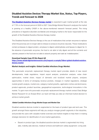 Disabled Assistive Devices Therapy Market Size, Status, Top Players, Trends and