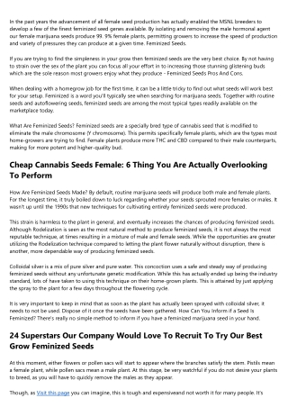 16 Reasons Why Growers Should Not Neglect Mind-blowing Feminized Weed