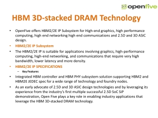 HBM 3D-stacked DRAM Technology