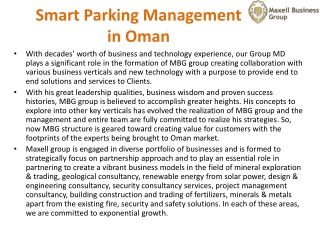 Smart Parking Management in Oman