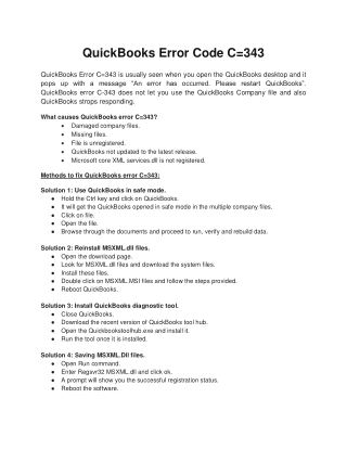 QuickBooks Error Code C=343