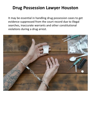 Drug Possession Lawyer Houston