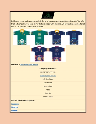 Year 6 Polo Shirt Designs | Brizleavers.com.au