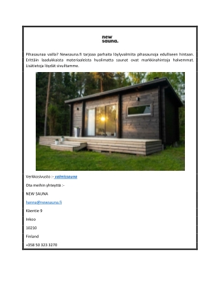 Valmissauna  Newsauna.fi