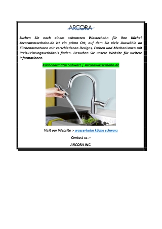 Küchenarmatur Schwarz  Arcorawasserhahn.de