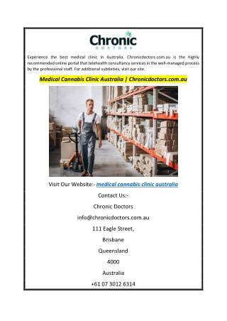 Medical Cannabis Clinic Australia  Chronicdoctors.com.au