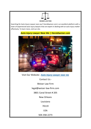 Auto Injury Lawyer Near Me  Haroldweiser.com