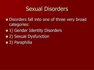 Sexual Disorders