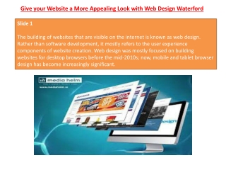 Give your Website a More Appealing Look with Web Design Waterford