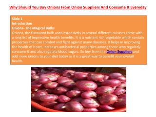Why Should You Buy Onions From Onion Suppliers And Consume It Everyday