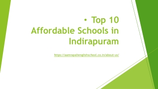 Top 10 Affordable Schools in Indirapuram