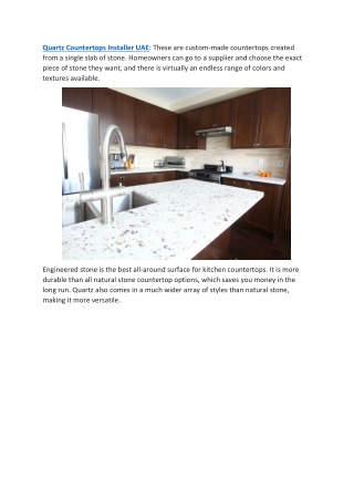 Quartz Countertops Installer UAE