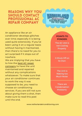 Numerous Compelling Reasons To Contact A Professional Ac Repair Company