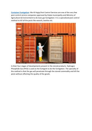 Container Fumigation