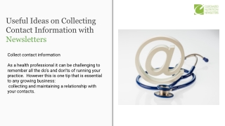Useful Ideas on Collecting Contact Information with Newsletters