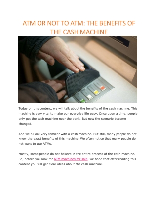 Atm machines for sale