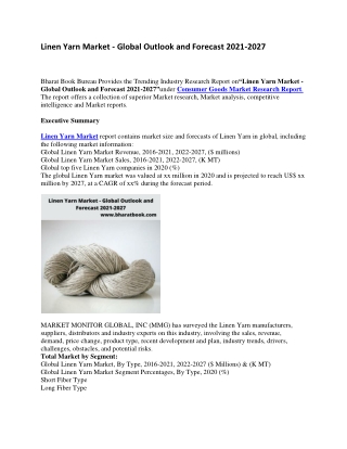 Linen Yarn Market - Global Outlook and Forecast 2021-2027-converted