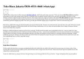Toko Blacu Jakarta 0838-403I-8668 [WhatsApp]