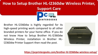 How to Setup Brother HL-l2360dw Wireless Printer