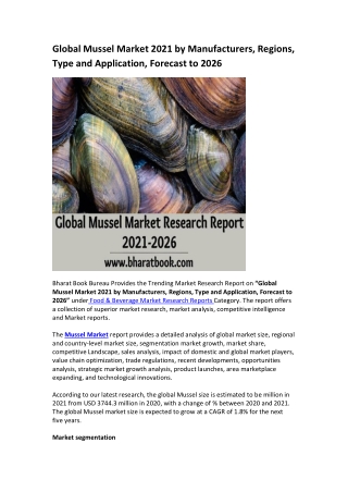 Global Mussel Market Research Report 2021-2026