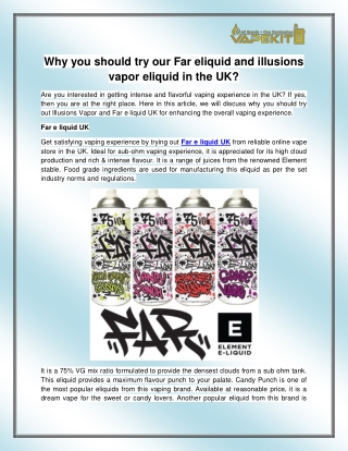 Far e liquid UK