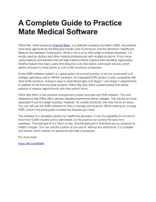 A Complete Guide to Practice Mate Medical Software