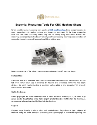 Essential Measuring Tools For CNC Machine Shops