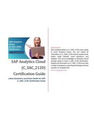 Latest Questions and Exam Guide for SAP C_SAC_2120 Certification Exam