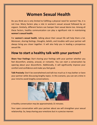 Women Sexual Health