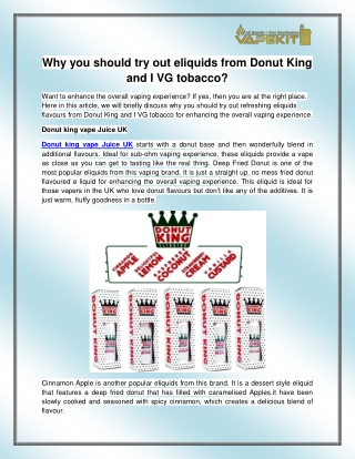Donut king vape Juice UK