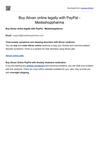Buy Ativan online legally with PayPal - Medsshoppharma