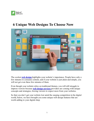 6 Unique Web Designs To Choose Now