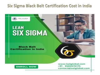 Six Sigma Black Belt Certification Cost in India