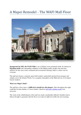 A Mapei Remodel - The WAFI Mall Floor