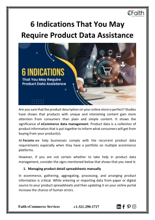 6 Indications That You May Require Product Data Assistance