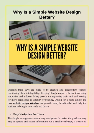 Why Is a Simple Website Design Better?