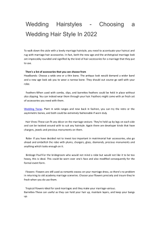 Wedding Hairstyles - Choosing a Wedding Hair Style In 2022