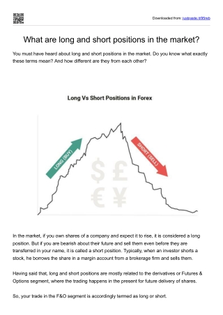 What are long and short positions in the market