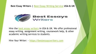 Best essay writers USA