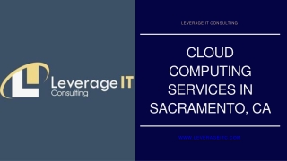 Cloud Computing Services in Sacramento, CA