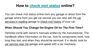 How to check mot status online_