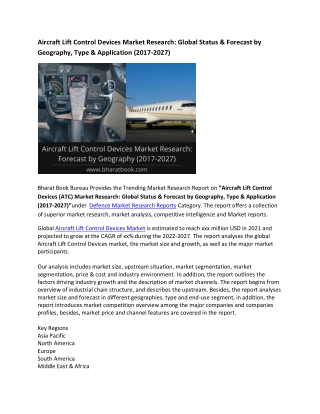 Global Aircraft Lift Control Devices Market Research Report 2021-2027