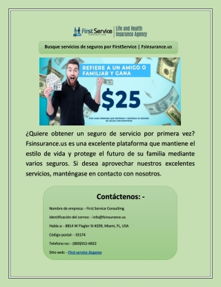 Seguro de primer servicio Miami | Fsinsurance.us