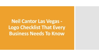 Neil Cantor Las Vegas - Logo Checklist That Every Business Needs To Know