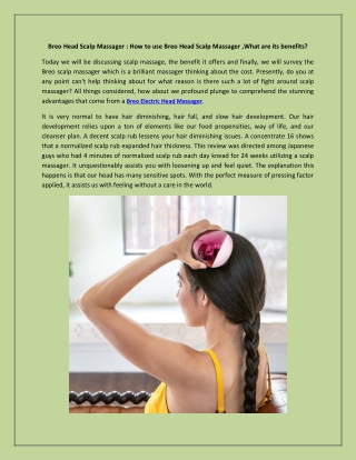 Breo Scalp MassagerHow to use Breo Scalp Massager,What are its benefits