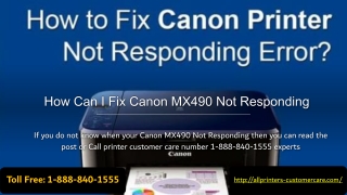 How Can I Fix Canon MX490 Printer Not Responding